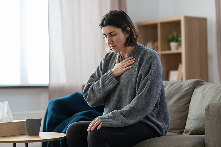 Woman experiencing symptoms from depression and anxiety