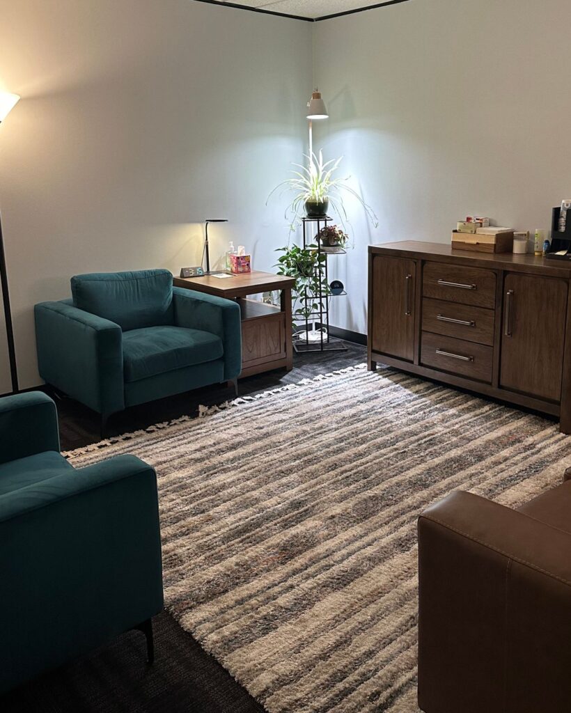 Welcoming waiting area at Embraced Therapy in Denver, Colorado